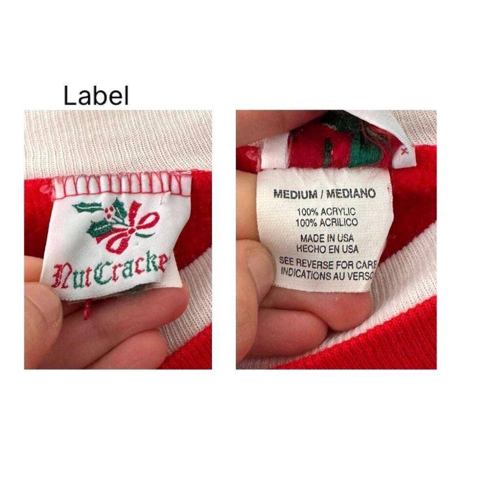 90s vintage red christmas festive holiday animal graphic pullover sweatshirt - Picture 8 of 8